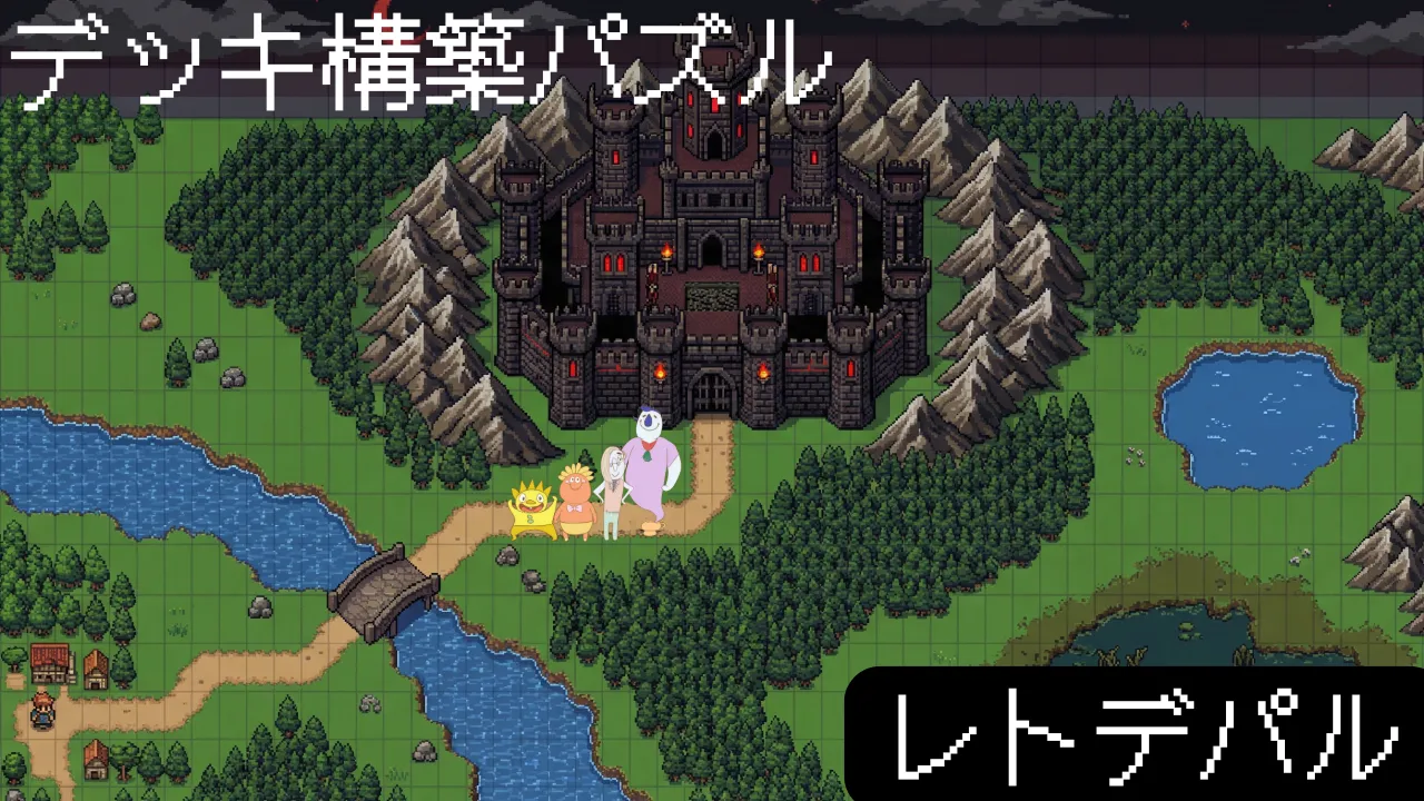 デッキ構築パズル レトデパル Character Art: Hand-drawn by くいもんず/ BG by AI